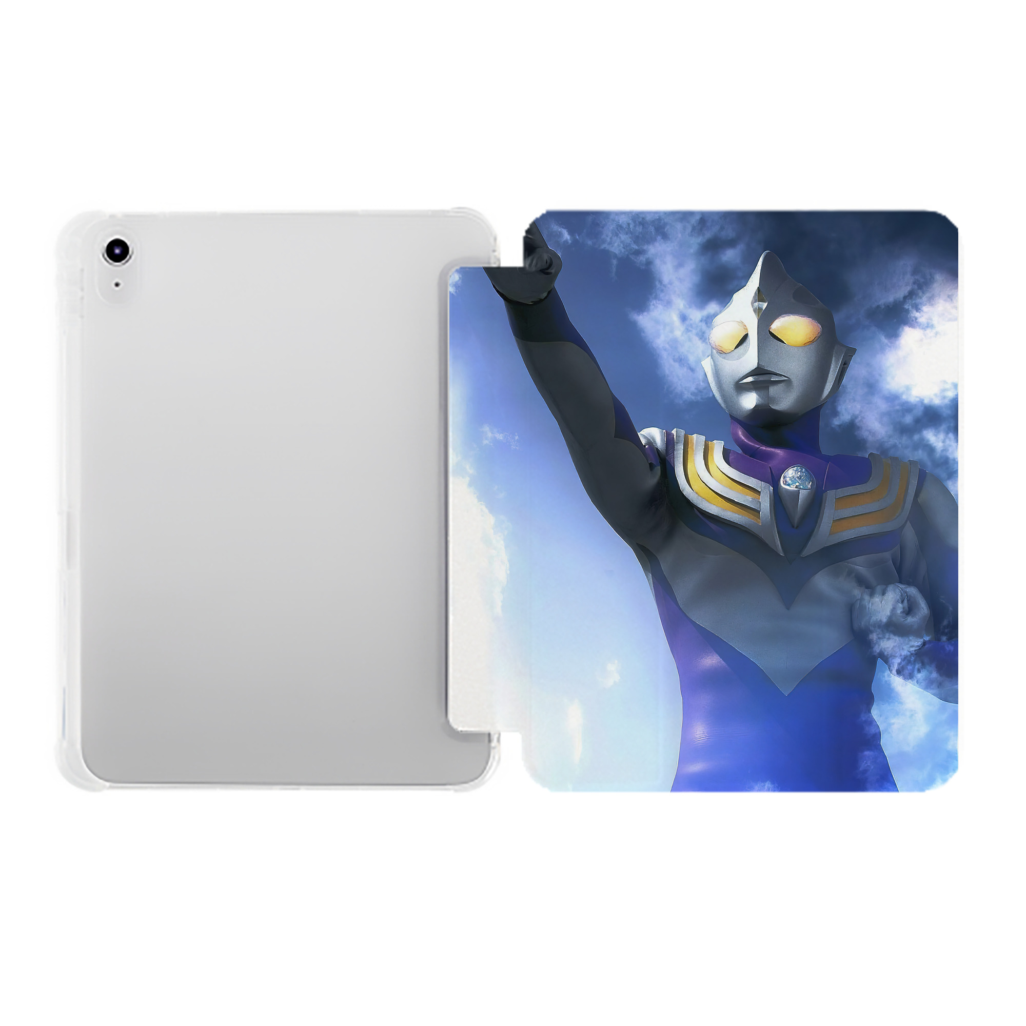 （画像用） ウルトラマン Ultraman IPad ケース ペン収納付き 三つ折りスタンド PUレザー×シリコン 対応機種9.5/10.5/10.9インチ